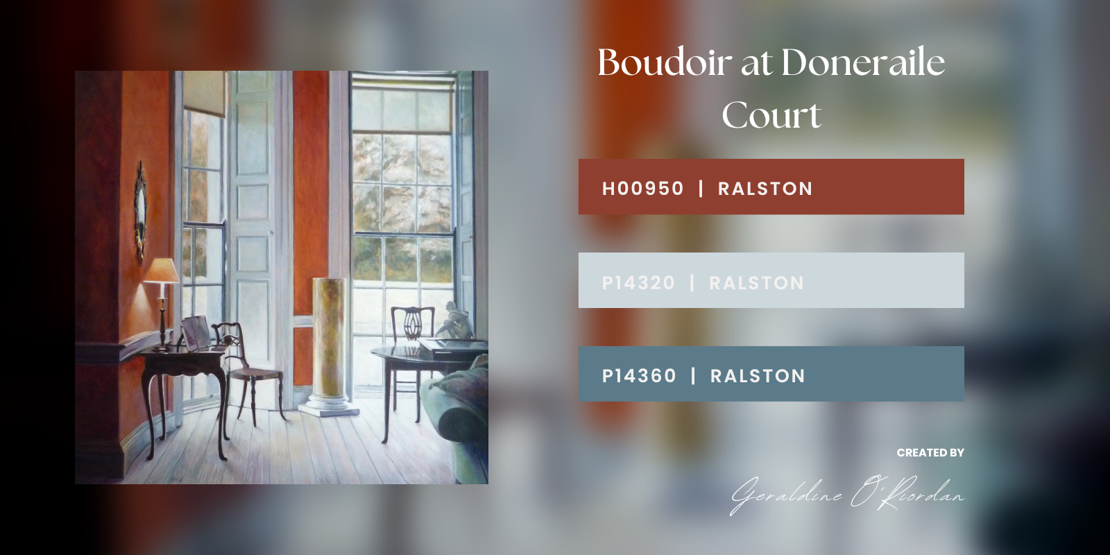 Colour Palette Inspired by "Boudoir at Doneraile Court" by Geraldine O'Riordan